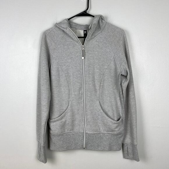 90 Degree by Reflex Gray Zip Up Jacket Athleisure Full Zip Hoodie Size Large - Picture 1 of 11